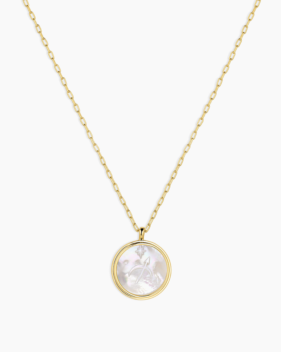 Zodiac Necklace - Aquarius, Astrology Coin Necklace, Aquarius Necklace || option::18K Gold Plated, Sagittarius