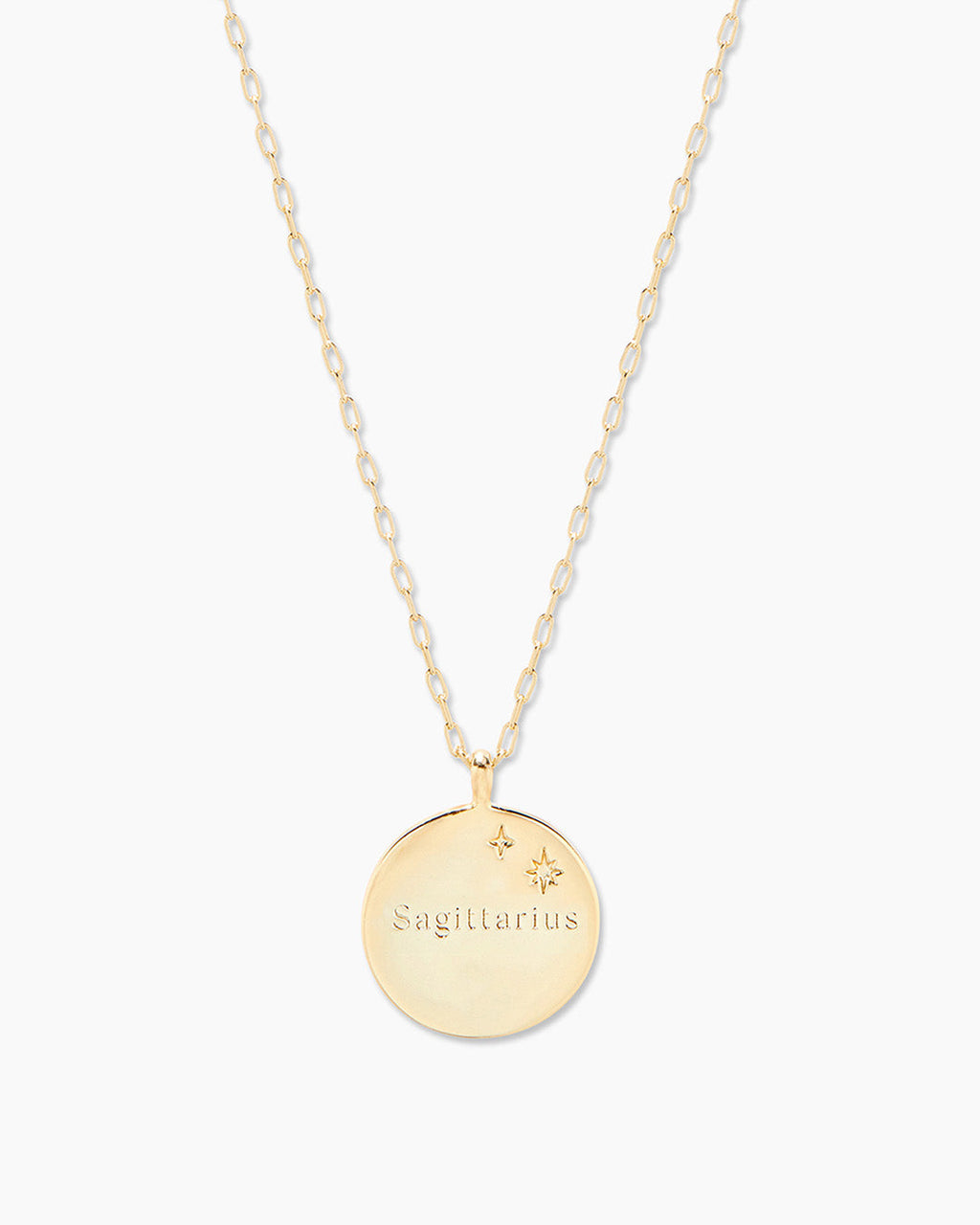 Zodiac Necklace - Sagittarius, Astrology Coin Necklace, Sagittarius Necklace || option::18K Gold Plated, Sagittarius