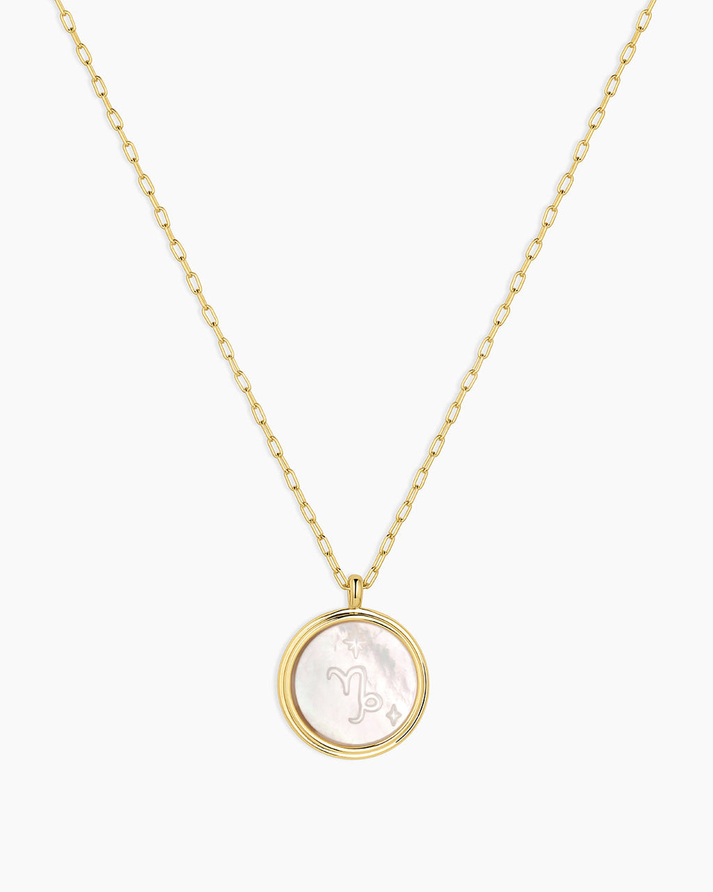 Zodiac Necklace - Aquarius, Astrology Coin Necklace, Aquarius Necklace || option::18K Gold Plated, Capricorn