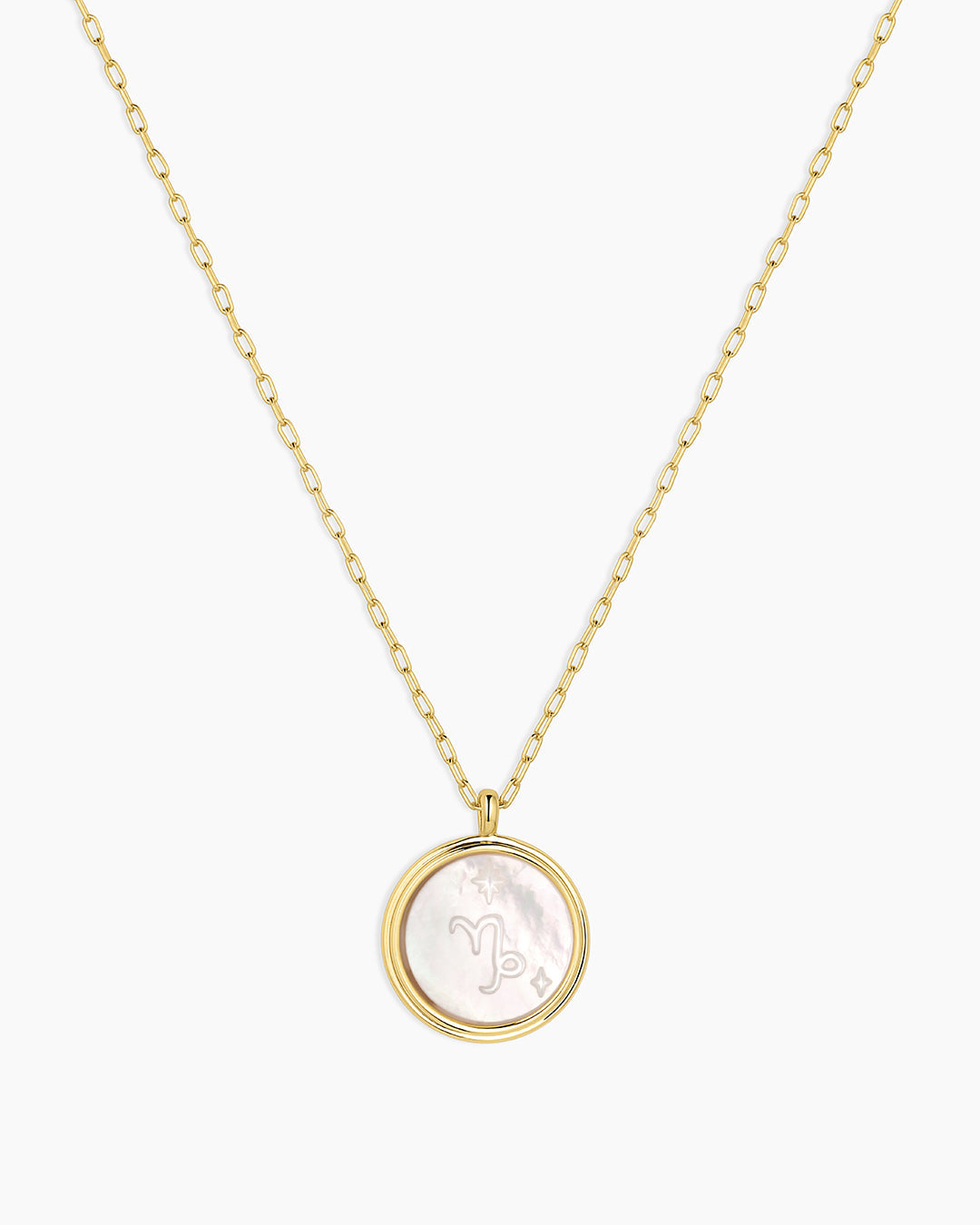 Zodiac Necklace - Aquarius, Astrology Coin Necklace, Aquarius Necklace || option::18K Gold Plated, Capricorn