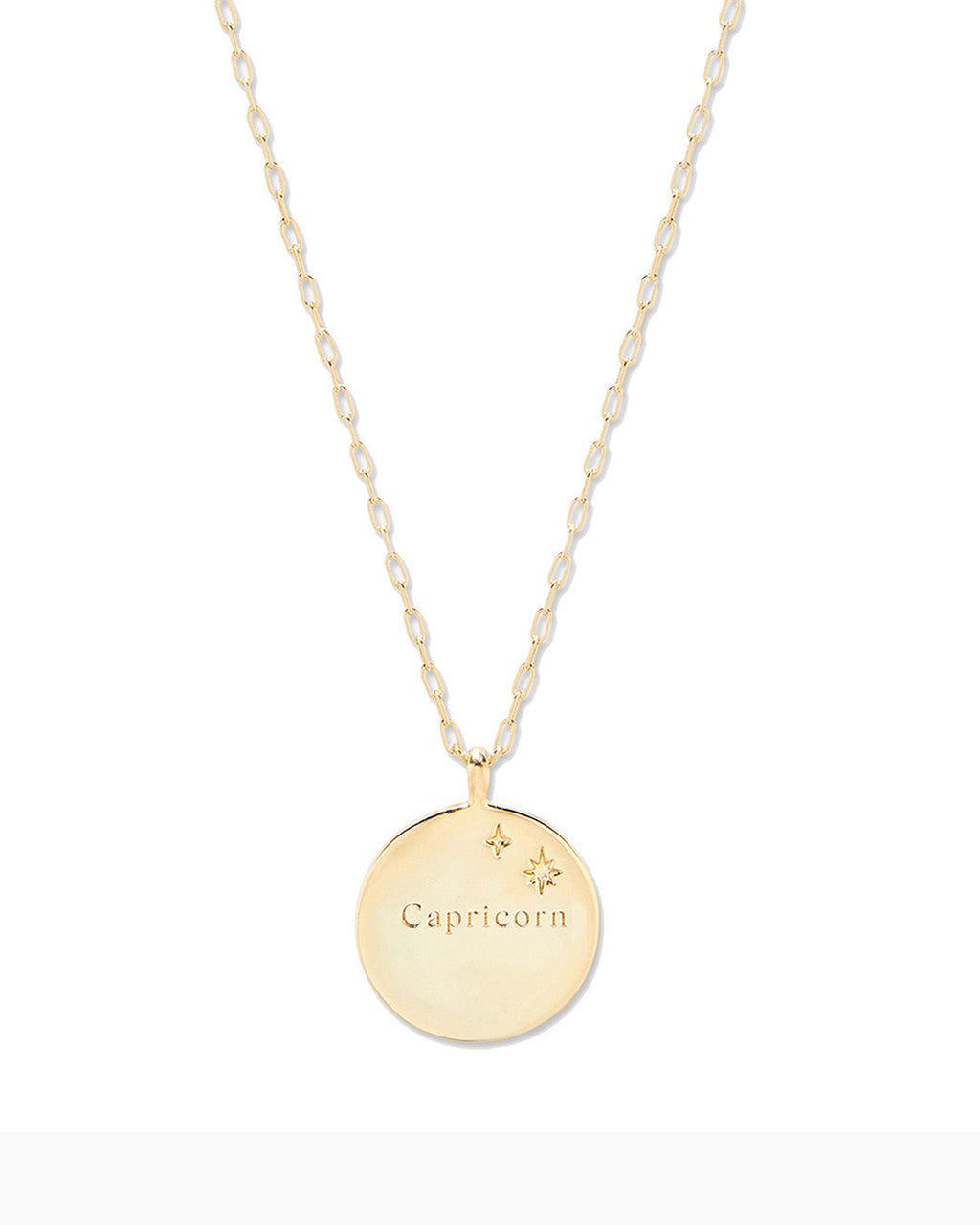 Zodiac Necklace -Capricorn, Astrology Coin Necklace, Capricorn Necklace || option::18K Gold Plated,Capricorn