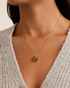 Zodiac Necklace -Capricorn, Astrology Coin Necklace, Capricorn Necklace || option::18K Gold Plated,Capricorn