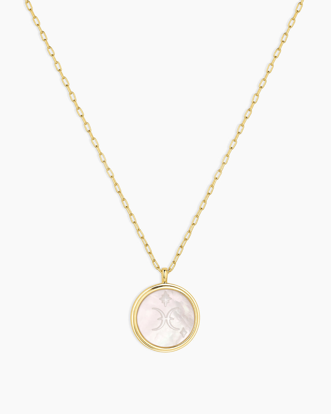 Zodiac Necklace - Aquarius, Astrology Coin Necklace, Aquarius Necklace || option::18K Gold Plated, Pisces