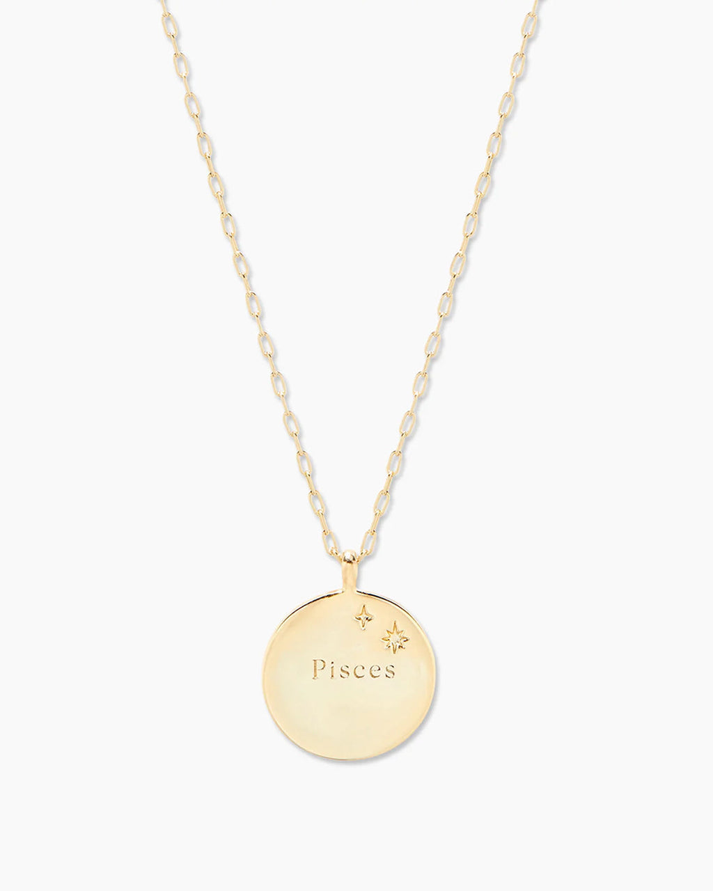 Zodiac Necklace - Pisces, Astrology Coin Necklace, Pisces Necklace || option::18K Gold Plated, Pisces