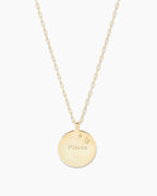 Zodiac Necklace - Pisces, Astrology Coin Necklace, Pisces Necklace || option::18K Gold Plated, Pisces