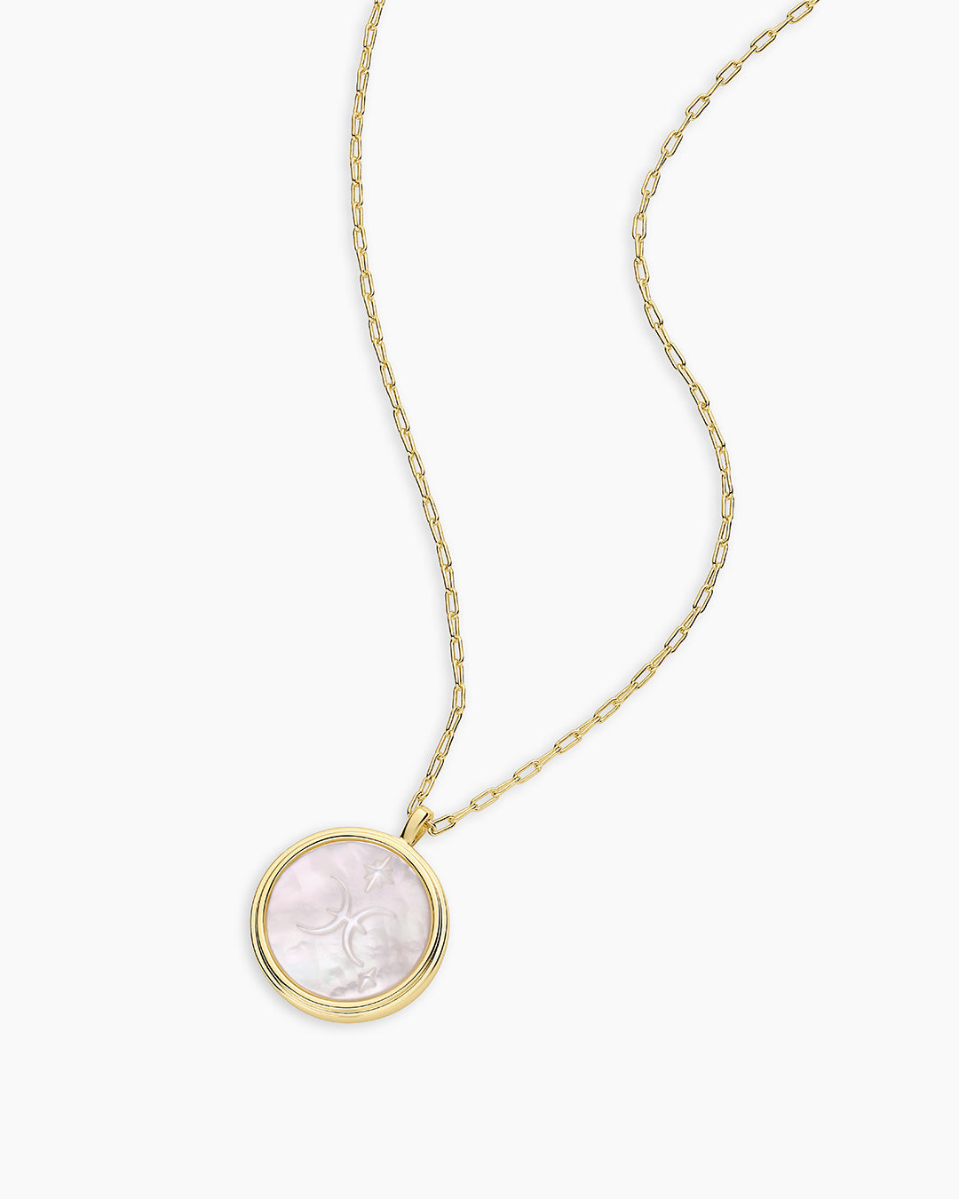 Zodiac Necklace - Aquarius, Astrology Coin Necklace, Aquarius Necklace || option::18K Gold Plated, Pisces