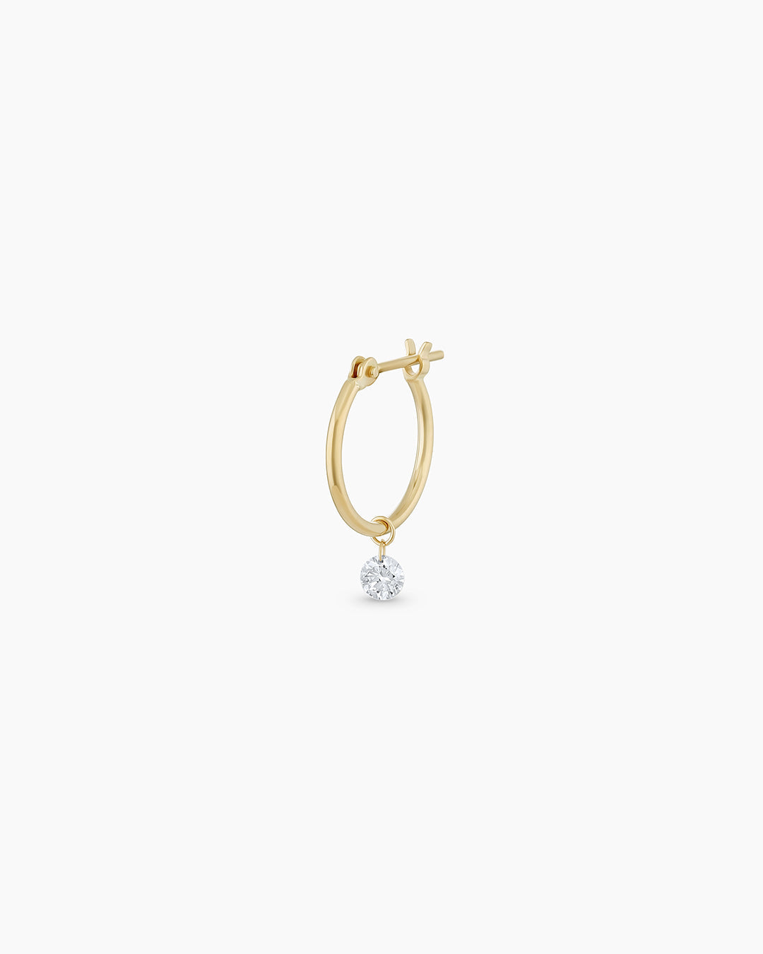 Floating Diamond Huggie || option::18K Solid Gold
