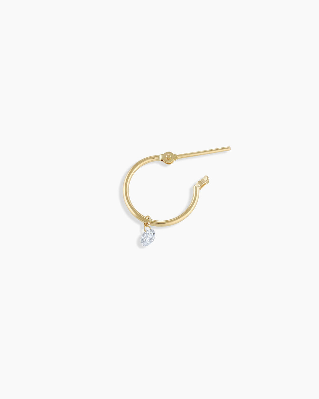Floating Diamond Huggie || option::18K Solid Gold