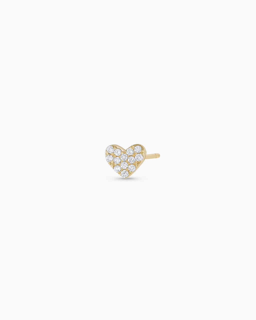 Diamond Pave Heart Stud || option::14K Solid Gold
