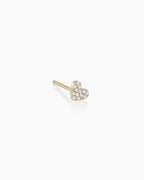 Diamond Pave Heart Stud || option::14K Solid Gold