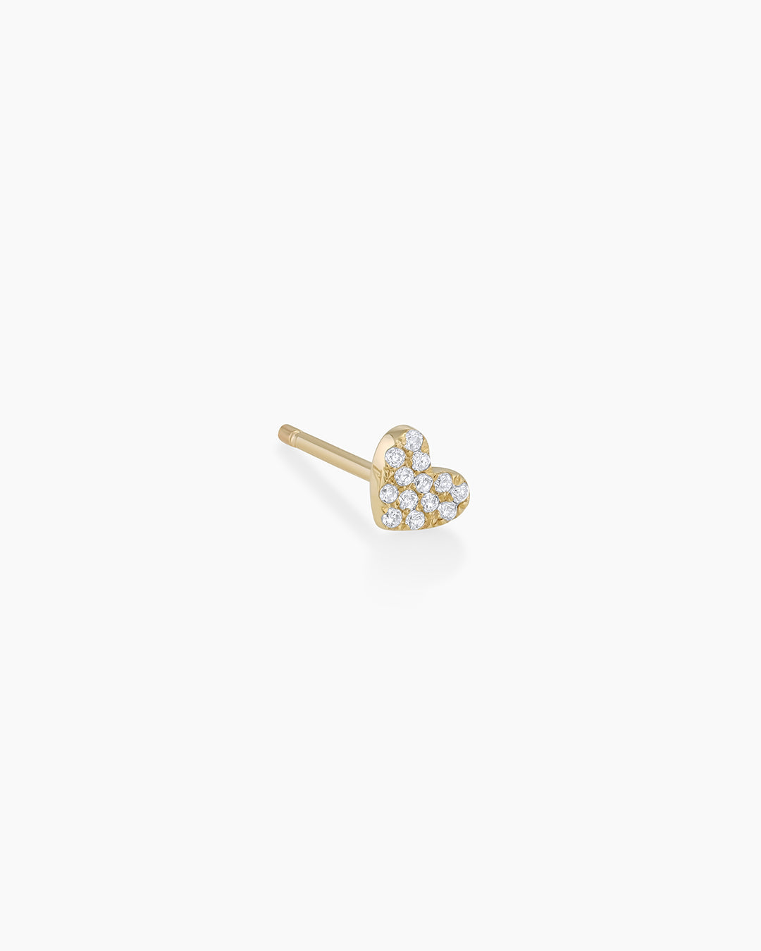 Diamond Pave Heart Stud || option::14K Solid Gold