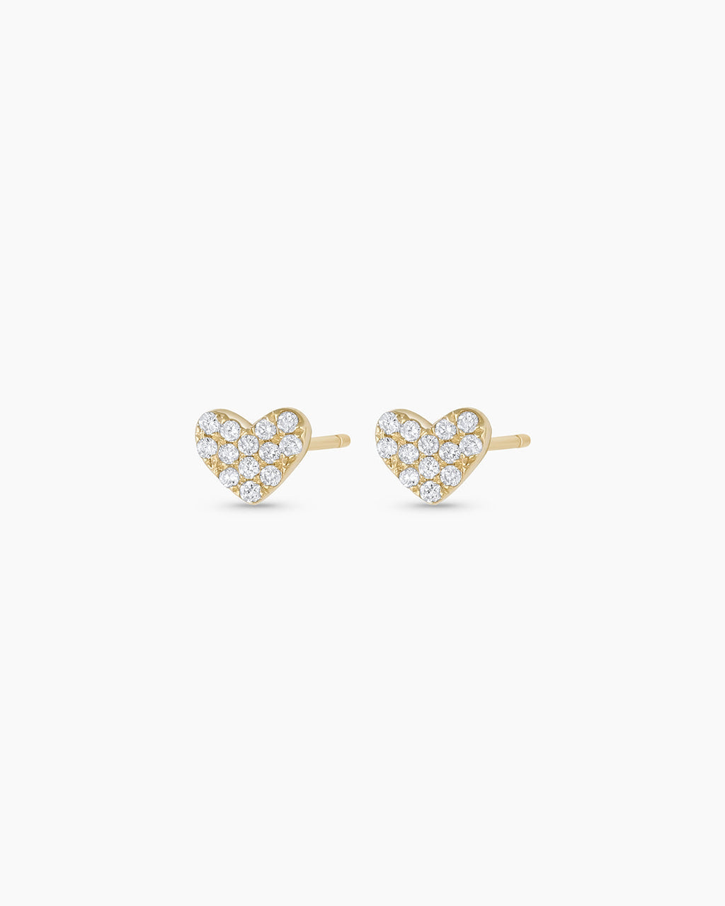 Diamond Pave Heart Stud || option::14K Solid Gold