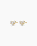 Diamond Pave Heart Stud || option::14K Solid Gold