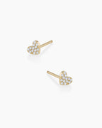 Diamond Pave Heart Stud || option::14K Solid Gold