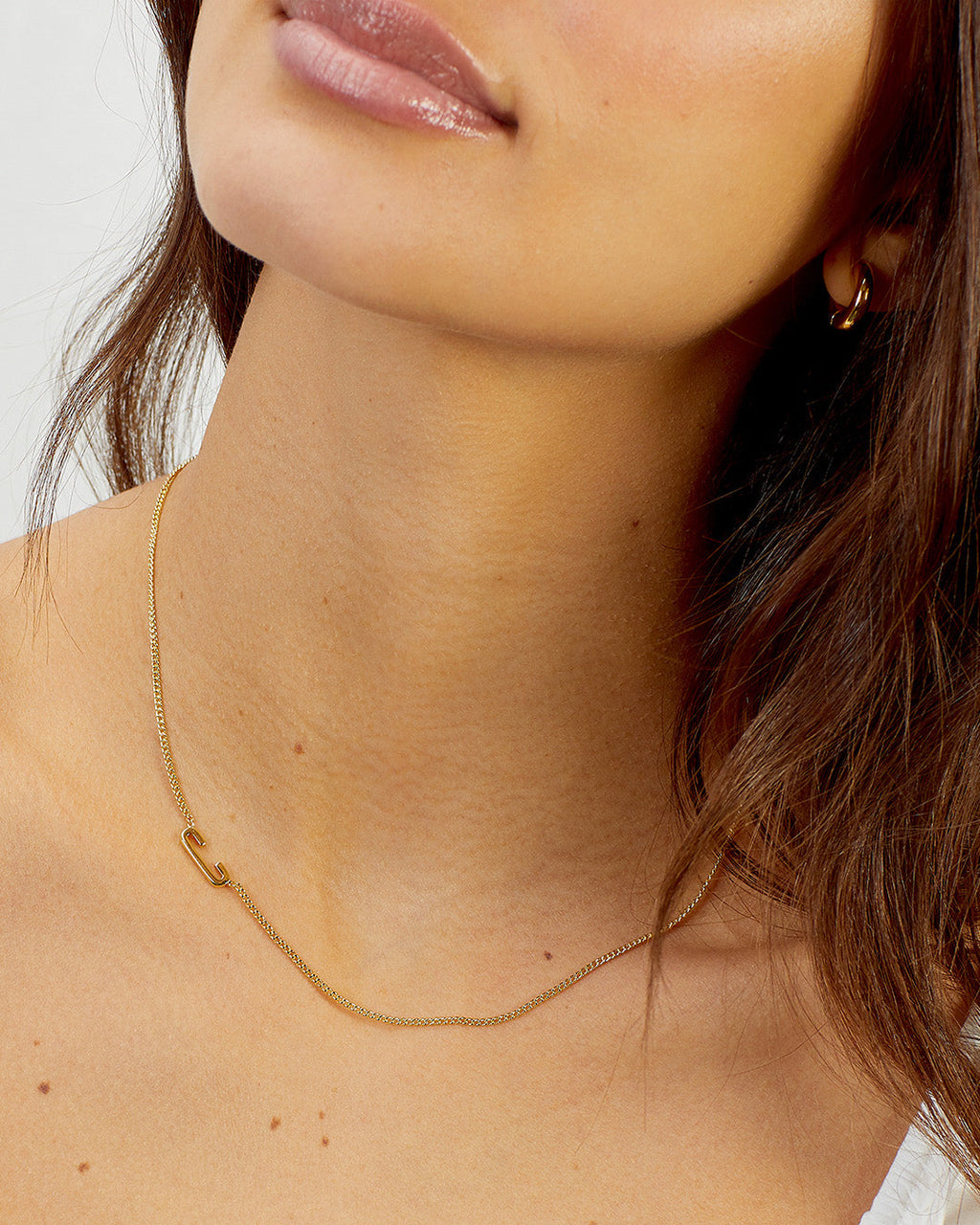 Wilder Alphabet Necklace Alphabet Necklace #C || option::18K Gold Plated, C