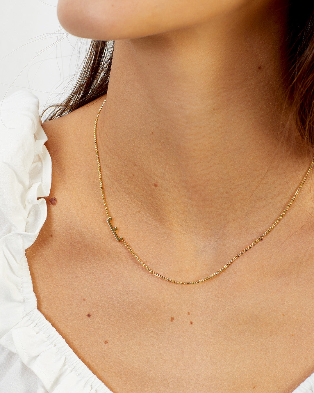Wilder Alphabet Necklace Alphabet Necklace #E || option::18K Gold Plated, E