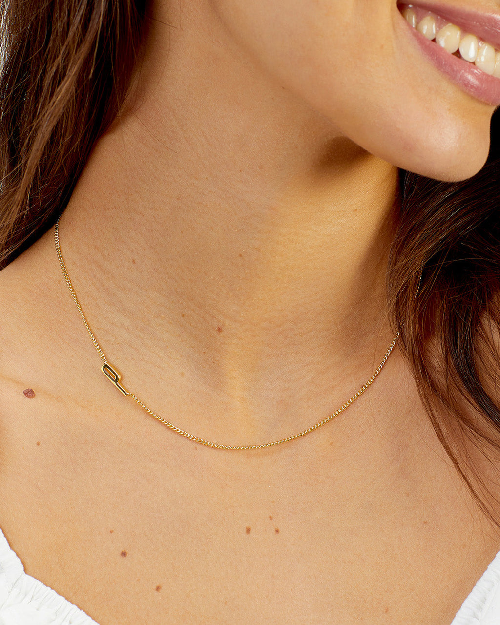 Wilder Alphabet Necklace Alphabet Necklace #P || option::18K Gold Plated, P
