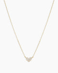 Diamond Pave Heart Charm Necklace || option::14K Solid Gold