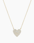 Diamond Pave Heart Necklace || option::14K Solid Gold