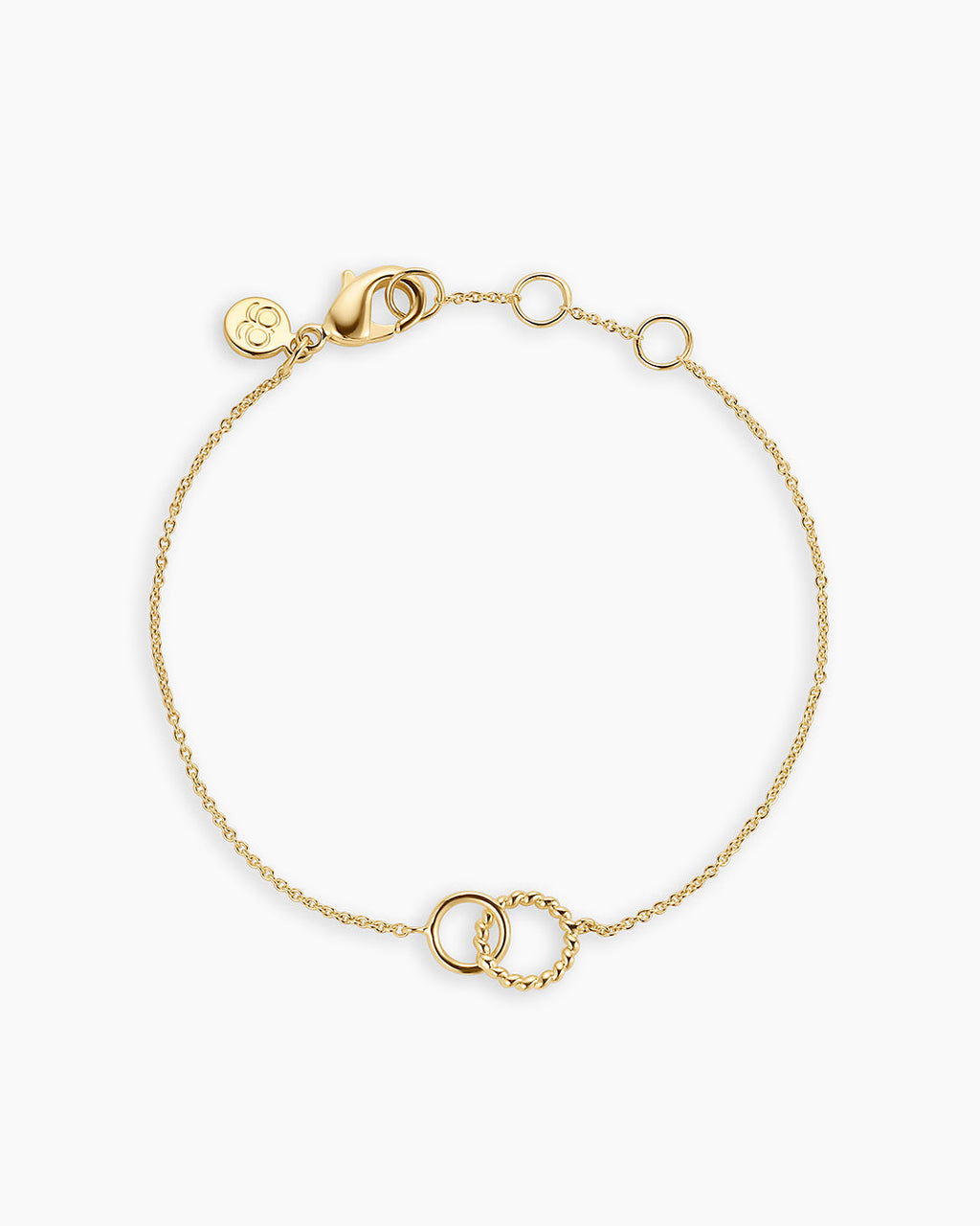 Crew Charm Bracelet link bracelet circle bracelet adjustable bracelet || option::18K Gold Plated