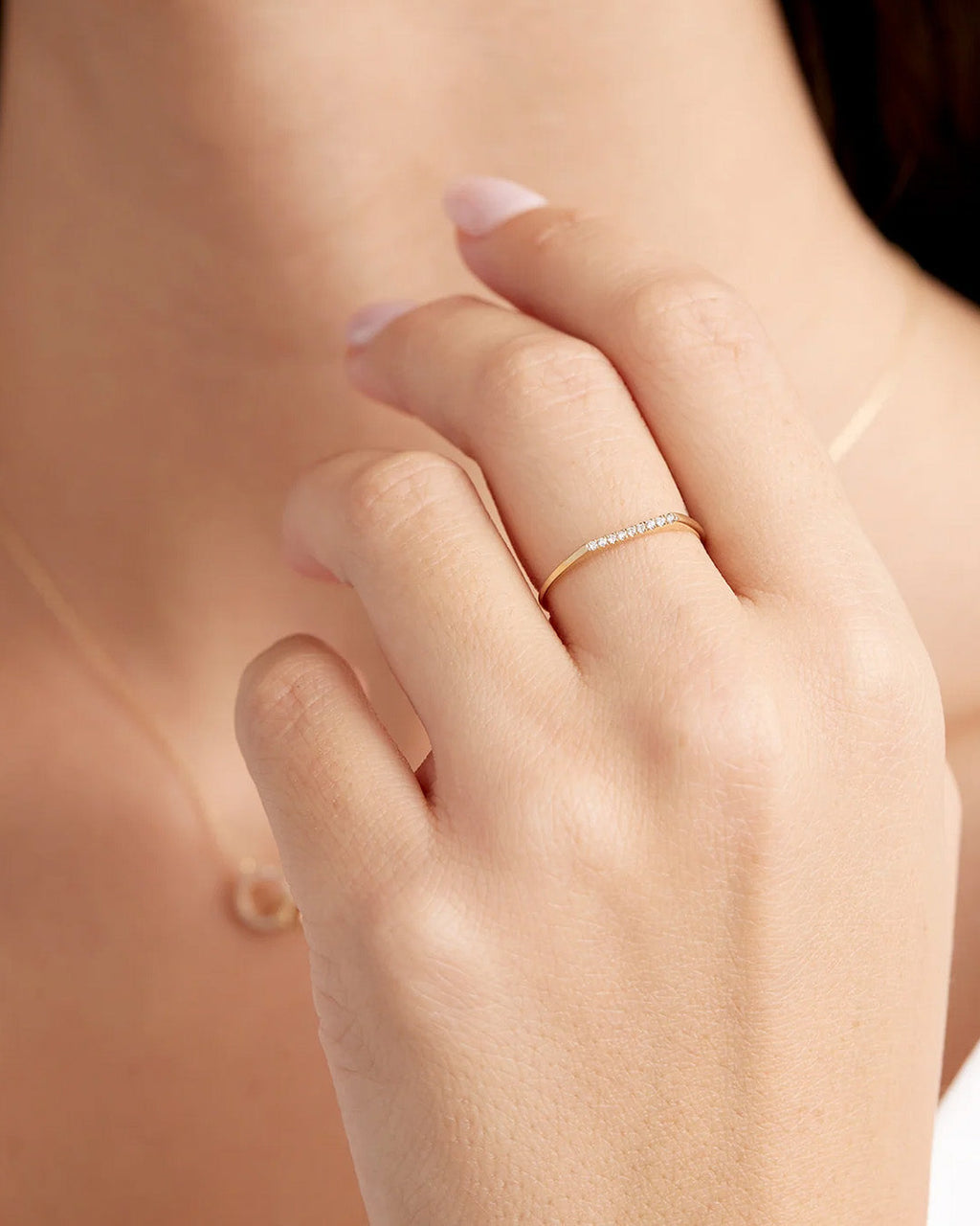 Diamond Bar Ring || option::14K Solid Gold