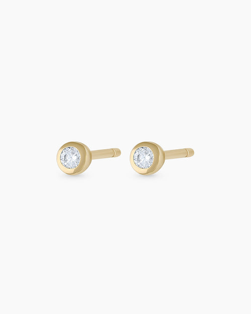 Classic Diamond Studs || option::14K Solid Gold