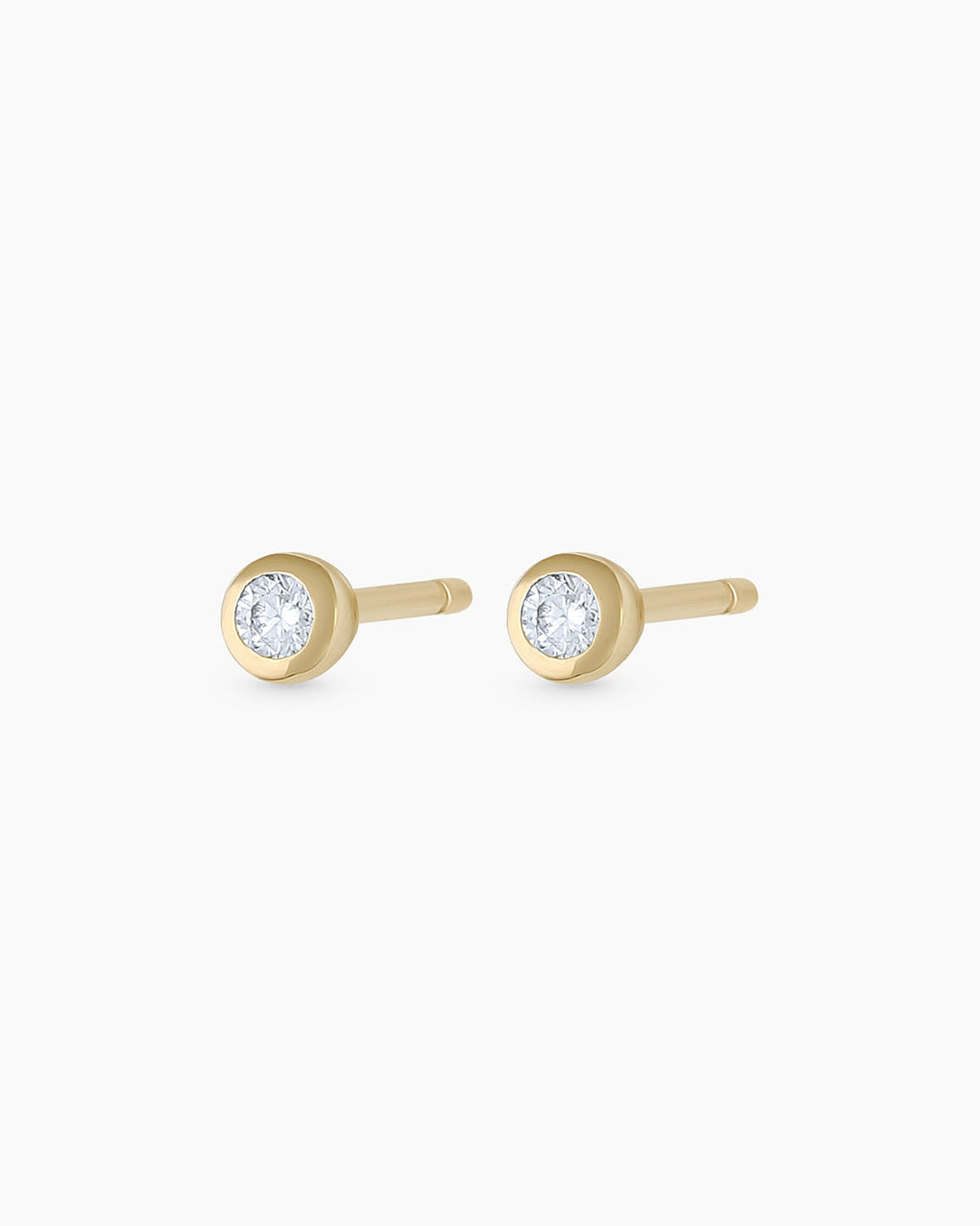 Classic Diamond Studs || option::14K Solid Gold