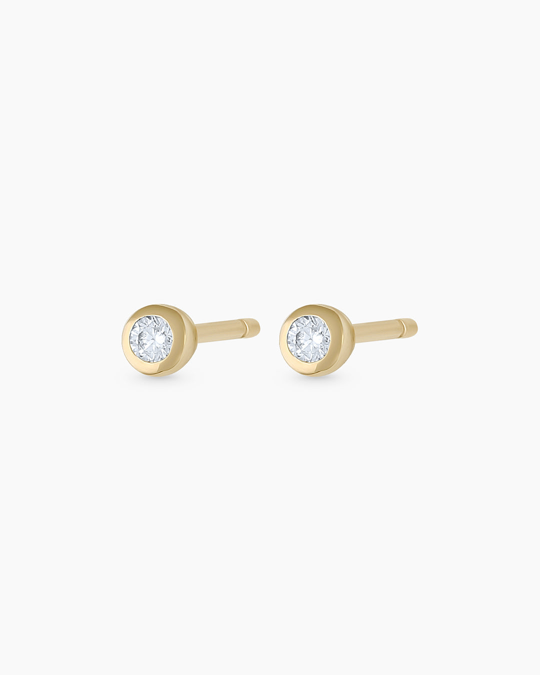 Classic Diamond Studs || option::14K Solid Gold