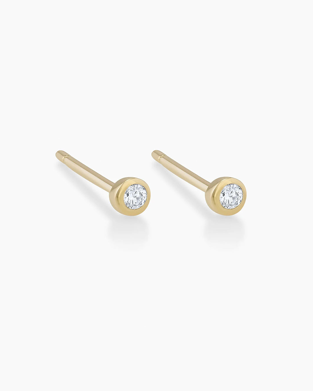 Classic Diamond Studs || option::14K Solid Gold