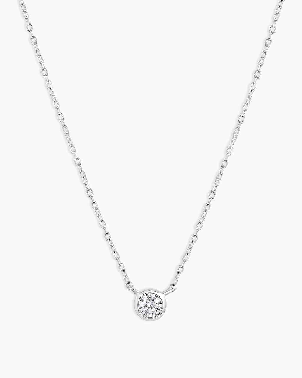 Classic Diamond Necklace || option::14K Solid White Gold