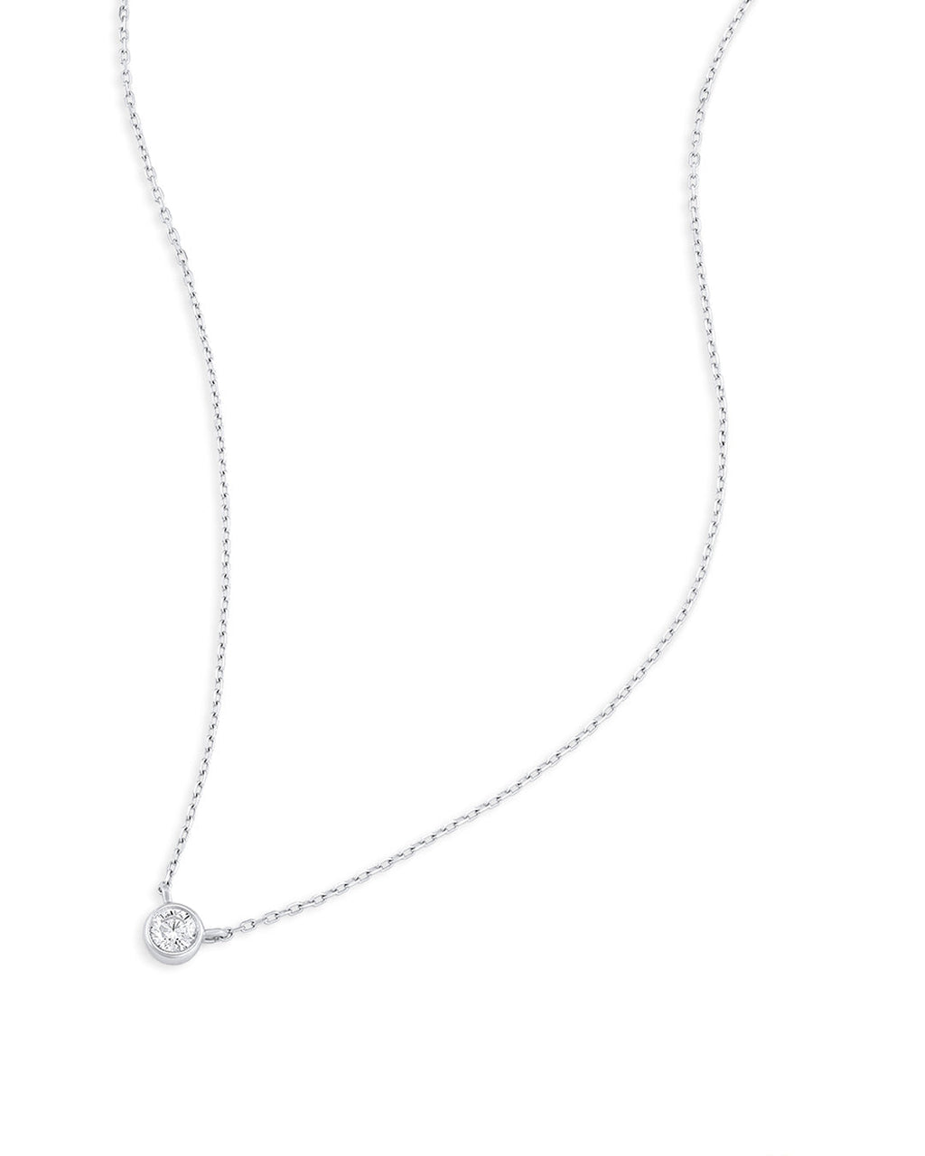 Classic Diamond Necklace || option::14K Solid White Gold