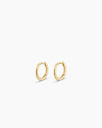 Classic Gold Huggie || option::14K Solid Gold, 8mm