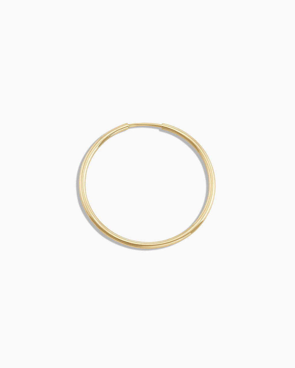 Woman wearing Classic Gold Hoop || option::14K Solid Gold, 22mm