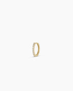 Diamond Pave 11 mm Huggie || option::14K Solid Gold, 11mm
