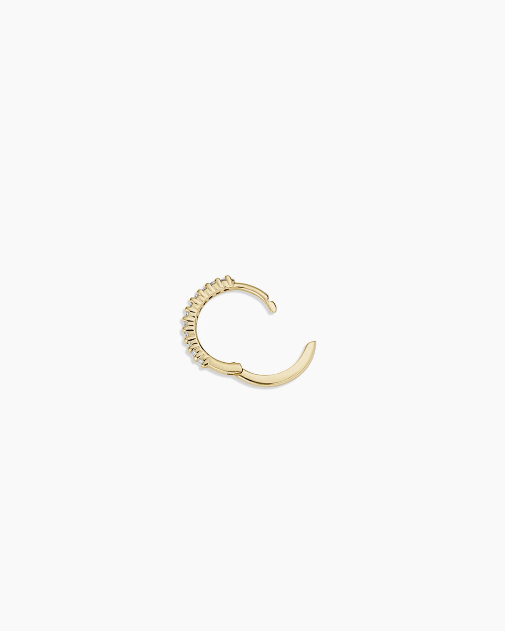 Diamond Pave 11 mm Huggie || option::14K Solid Gold, 11mm
