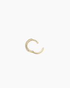 Diamond Pave 11 mm Huggie || option::14K Solid Gold, 11mm