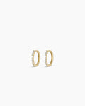 Diamond Pave 11 mm Huggie || option::14K Solid Gold, 11mm