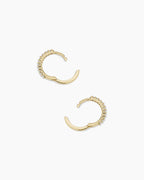 Diamond Pave 11 mm Huggie || option::14K Solid Gold, 11mm