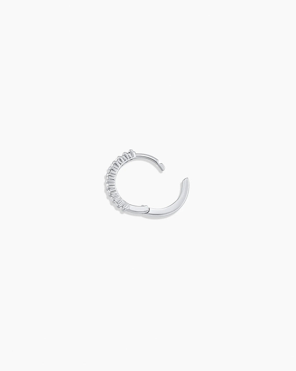 Classic Gold Huggie || option::14K Solid White Gold, 11mm