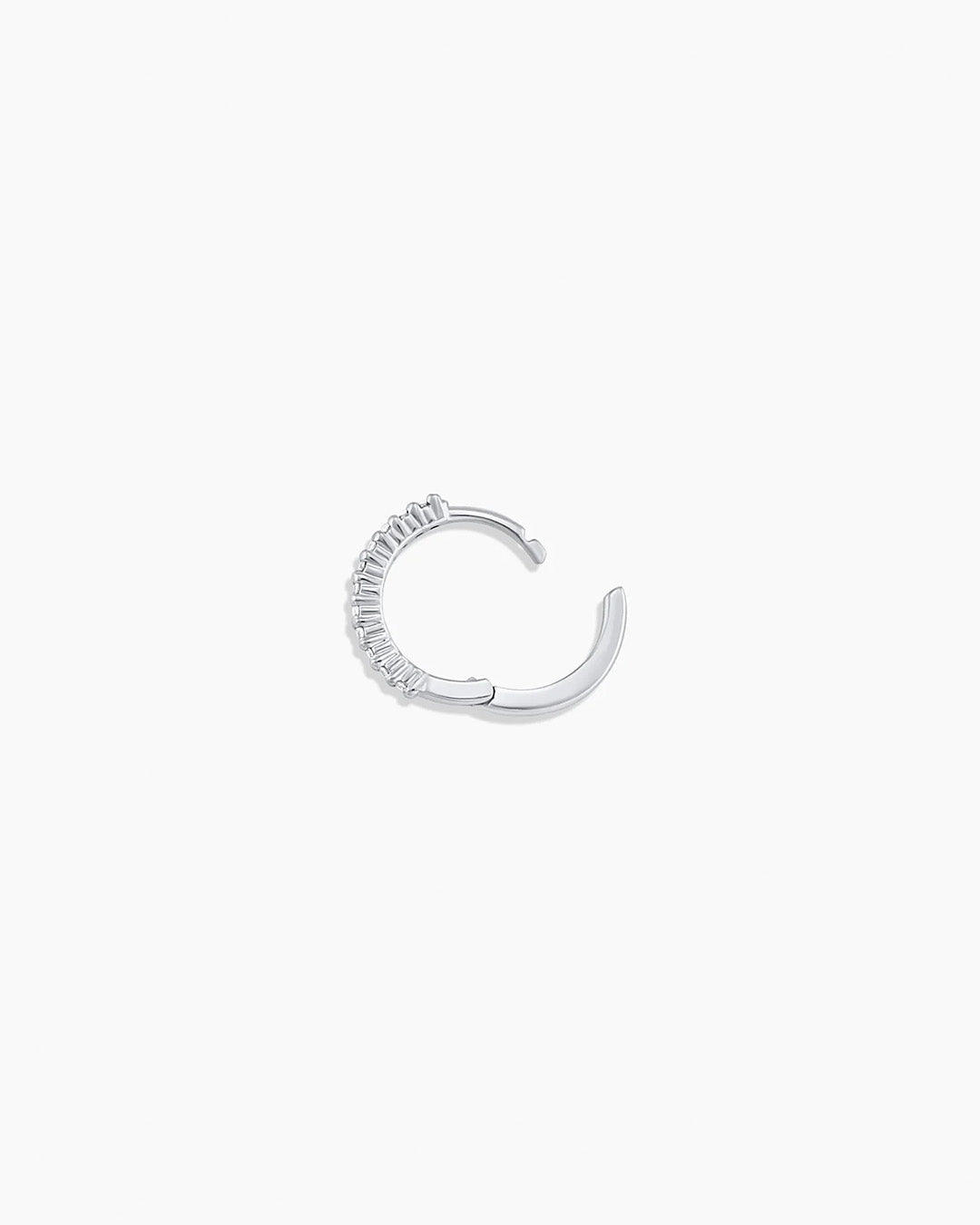 Classic Gold Huggie || option::14K Solid White Gold, 11mm