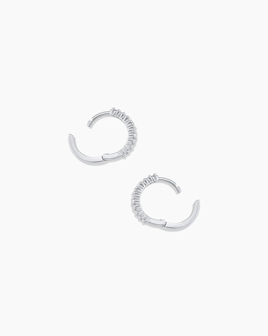 Classic Gold Huggie || option::14K Solid White Gold, 11mm
