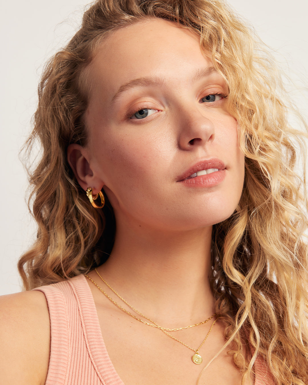 Rose Hoops Chunky hoops || option::18K Gold Plated