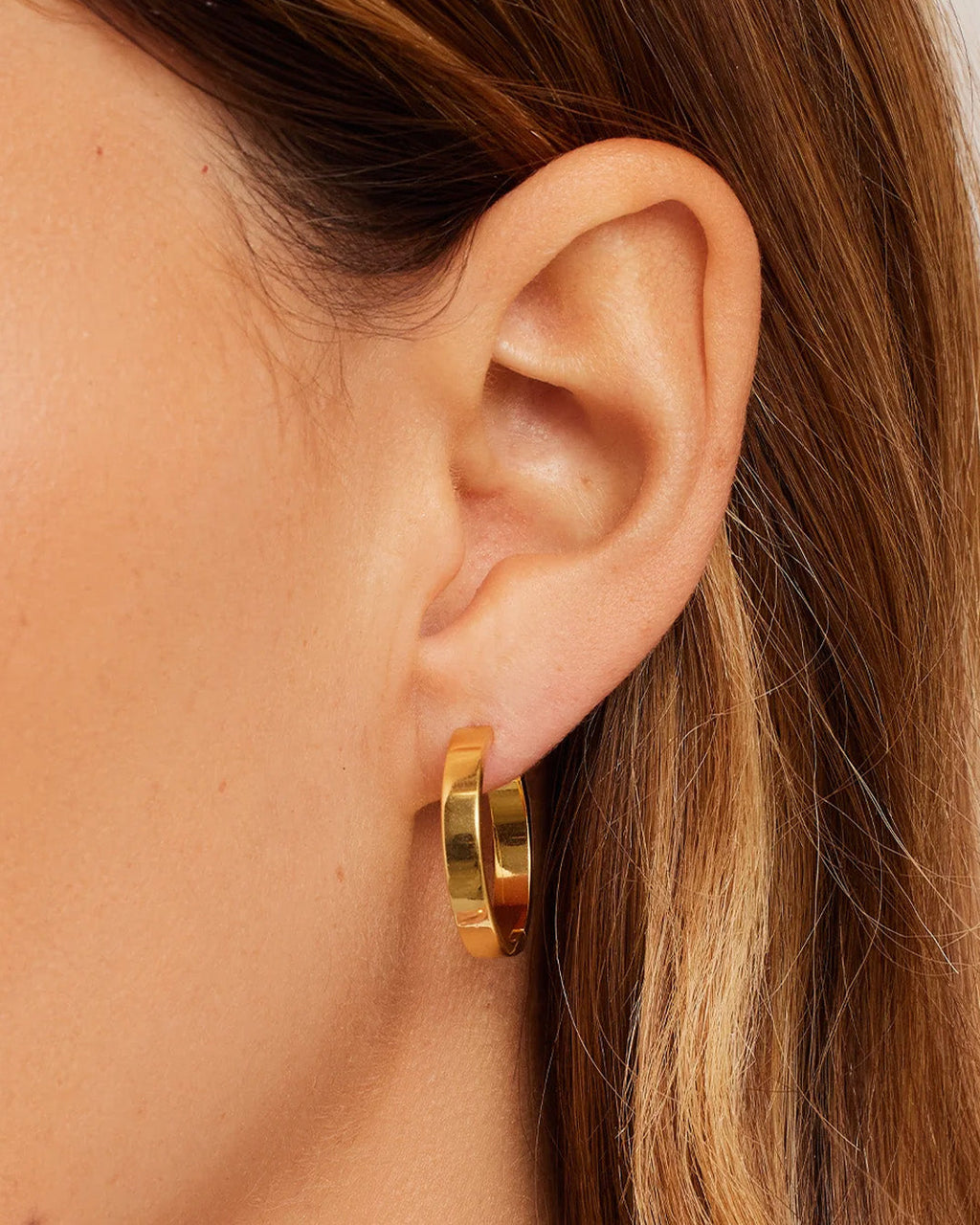 Rose Hoops Chunky hoops || option::18K Gold Plated
