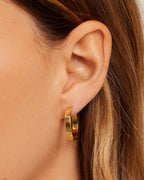 Rose Hoops Chunky hoops || option::18K Gold Plated