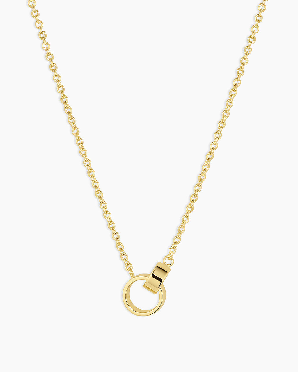 Rose Interlocking Necklace || option::18K Gold Plated