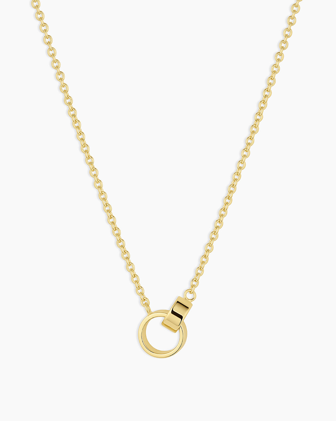 Rose Interlocking Necklace || option::18K Gold Plated