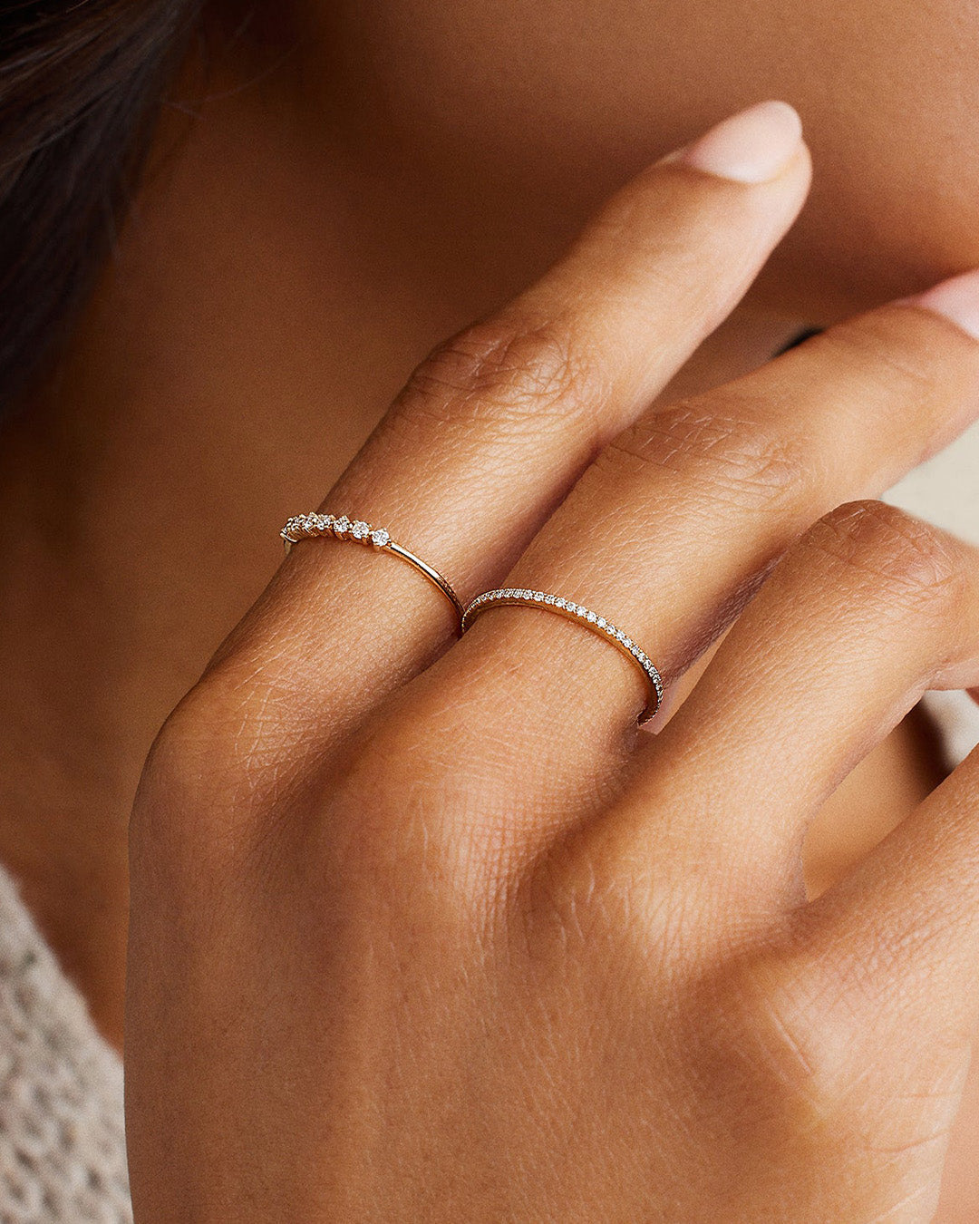 Diamond Bar Eternity Ring || option::14K Solid Gold