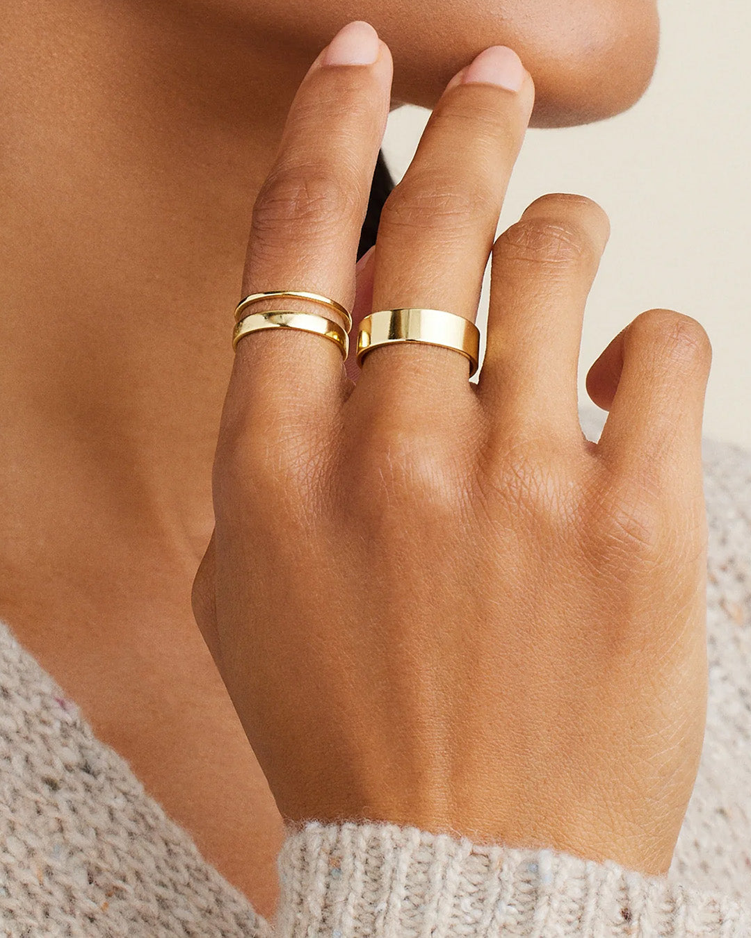 Rose Ring Cigar Band || option::18K Gold Plated