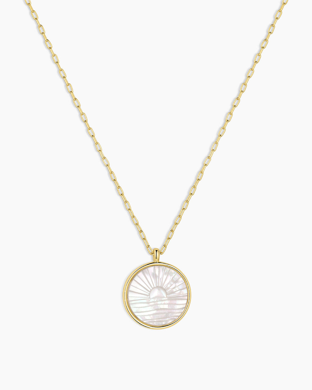 Sunset Etched Necklace || option::18K Gold Plated