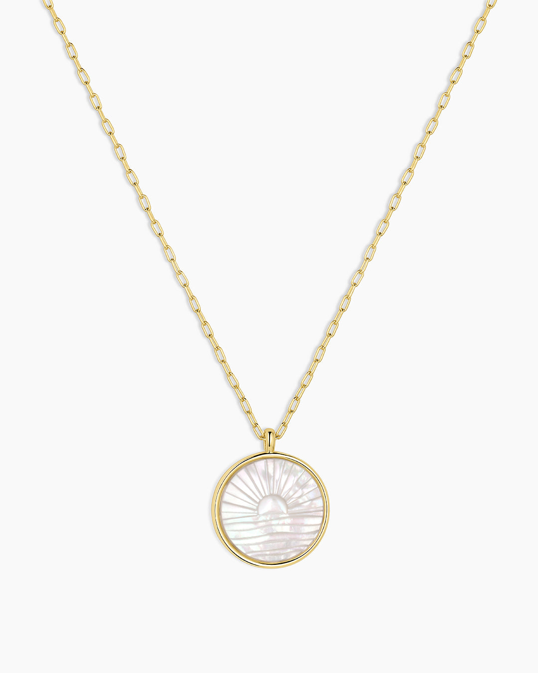 Sunset Etched Necklace || option::18K Gold Plated